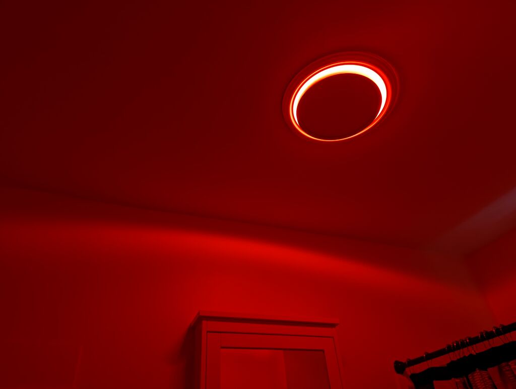 Red light from my Taloya smart light in the bathroom, so I’m not blinded in the middle of the night